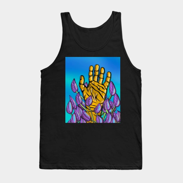 Abstract hand with purple leaves Tank Top by DaveDanchuk